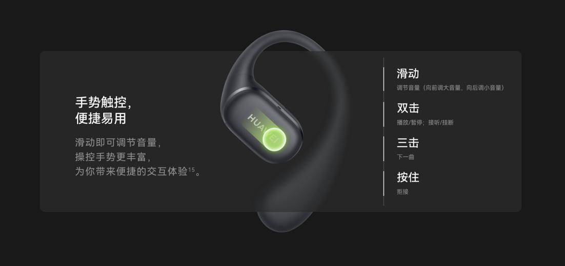 在预订中带来“稳稳开挂”的舒适佩戴九游会j9登陆华为首款耳挂耳机正(图2)